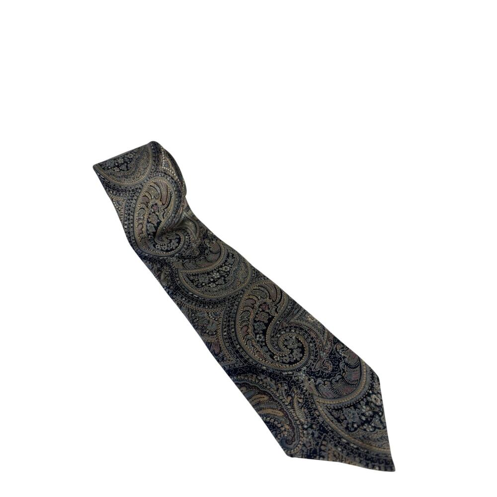 Vtg 70s Damon Silk 100% Italian Silk Paisley Tie 3”